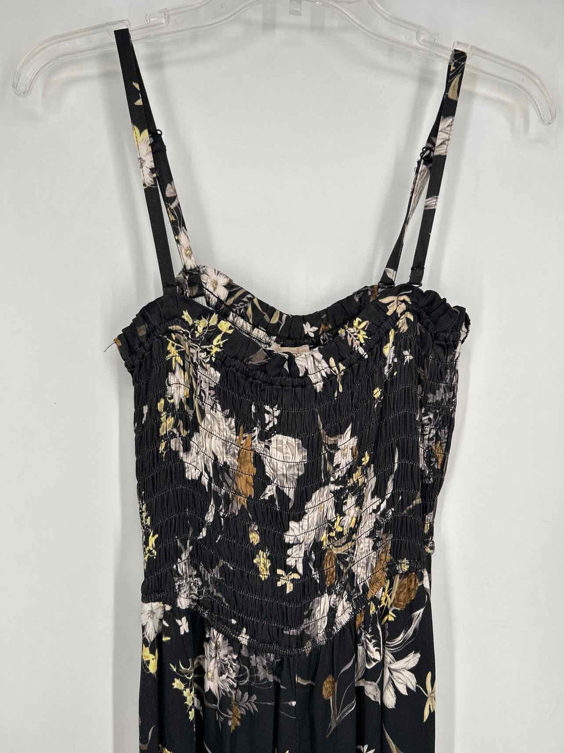 Pilcro Size S Black Floral Sleeveless Jumpsuit