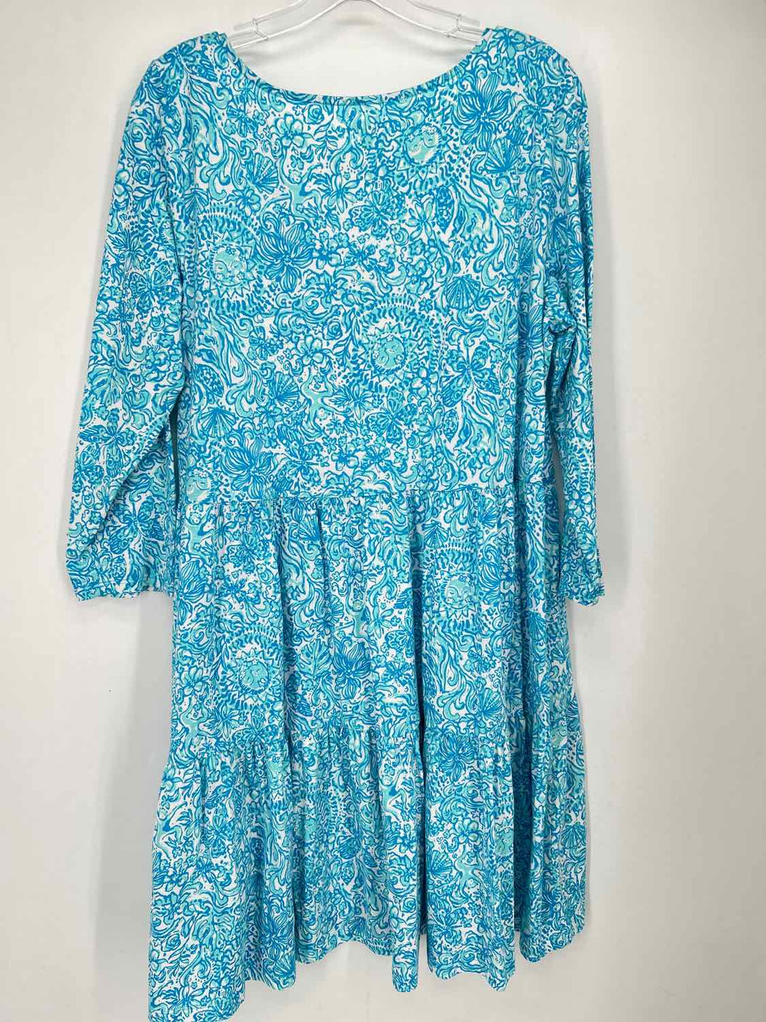 Lilly Pulitzer XL Blue & White Print Long Sleeve Lilly Pulitzer Dress