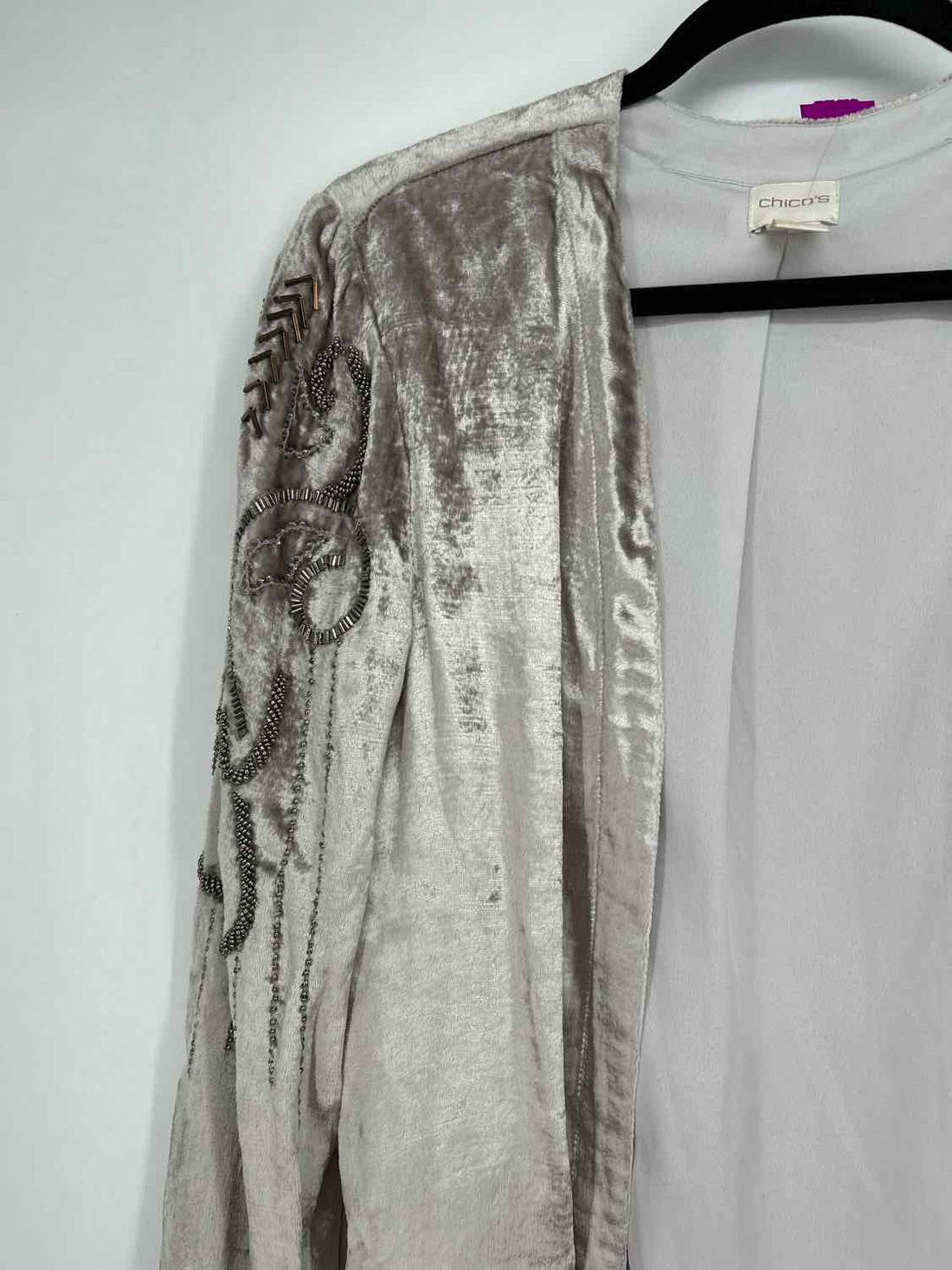 Chicos 0(S) Gray Velvet Holiday