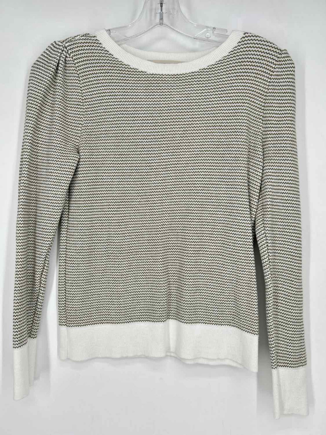 Loft Size XS White & Olive Green Sweater