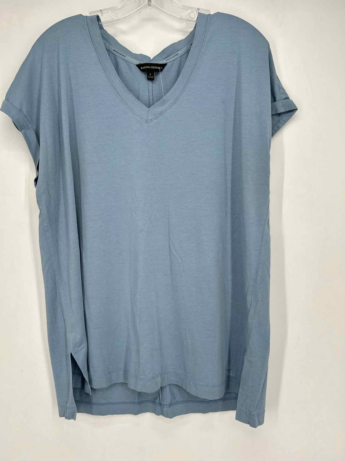 Banana Republic Size L Dusty Blue Short Sleeve