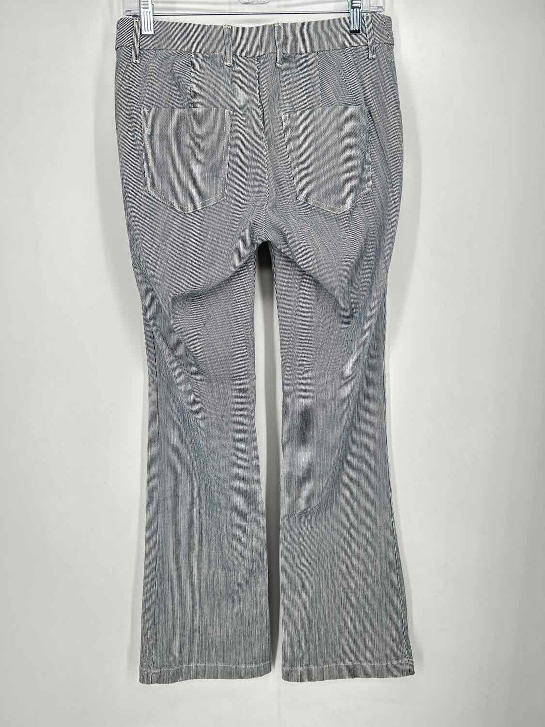 Chicos Size 00 (2) Navy & White Striped Vintage Pants