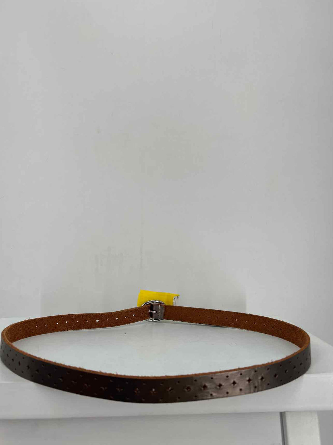 No Brand Name Size S/M Leather Gunmetal Perforated Belts
