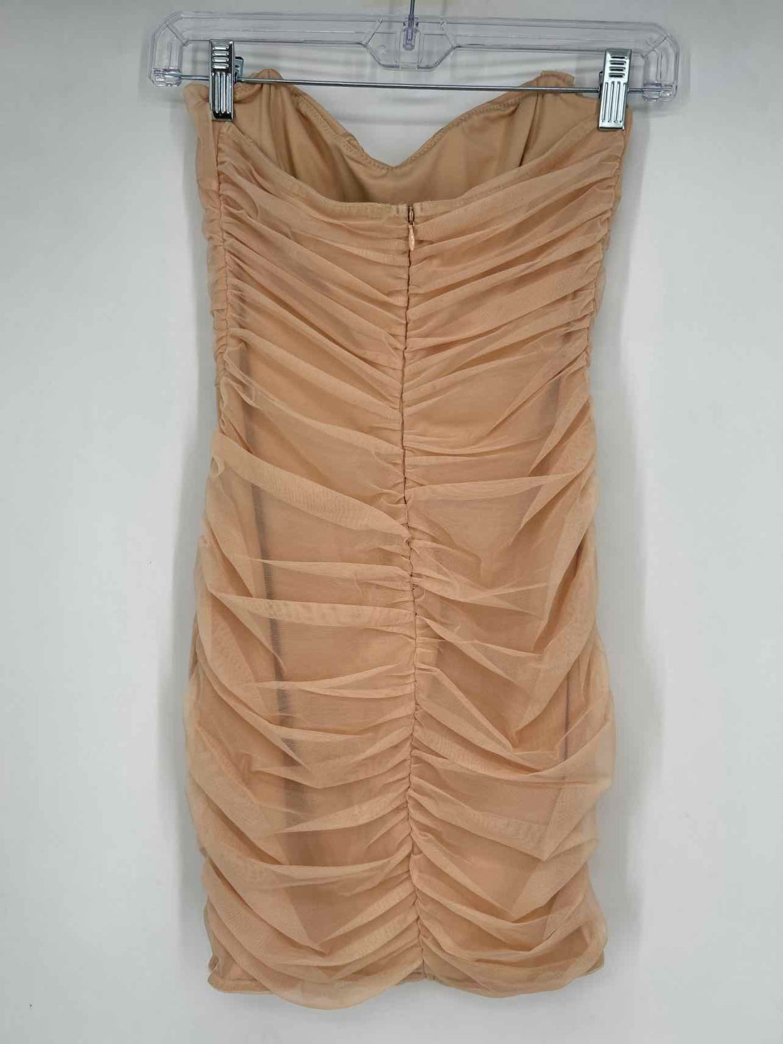 Oh Polly Size 2 Cream Mesh Strapless Dress