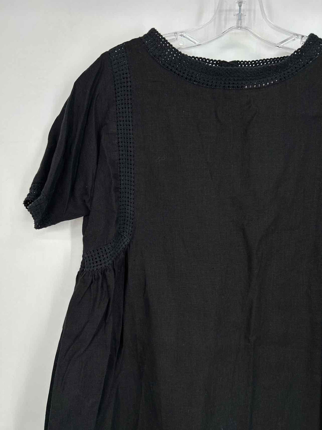 Pomegranate Size XS Black Linen Dress