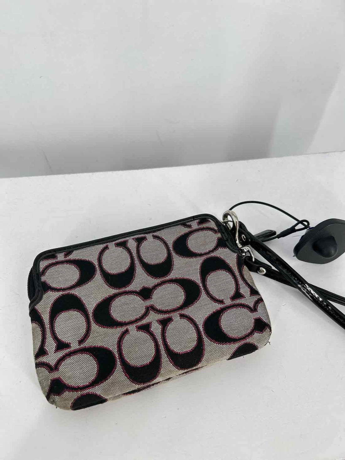 Coach Gray & Pink Canvas & Leather Wallet
