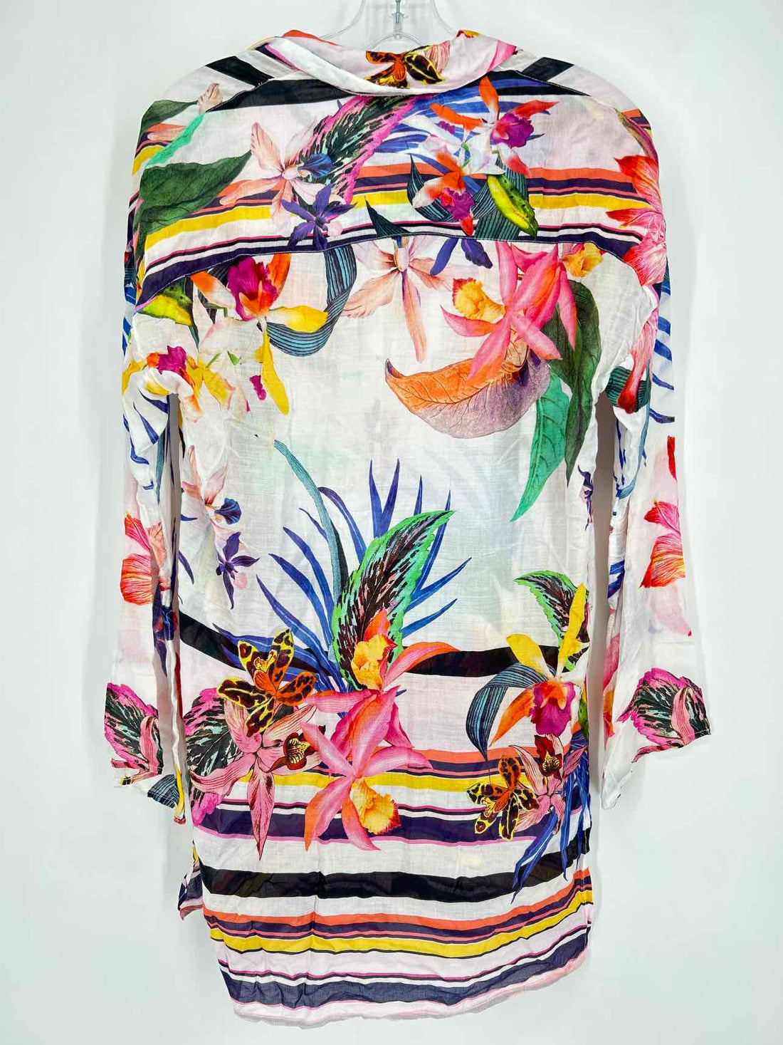 Trina Turk Size S White Floral Rayon Coverup