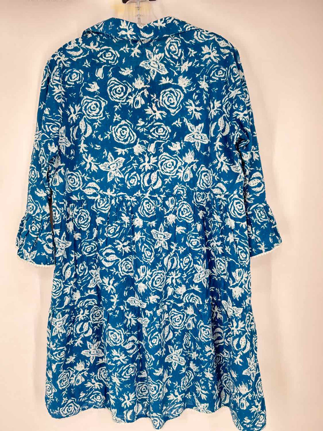 Modaposa Size M Blue Print Long Sleeve Dress