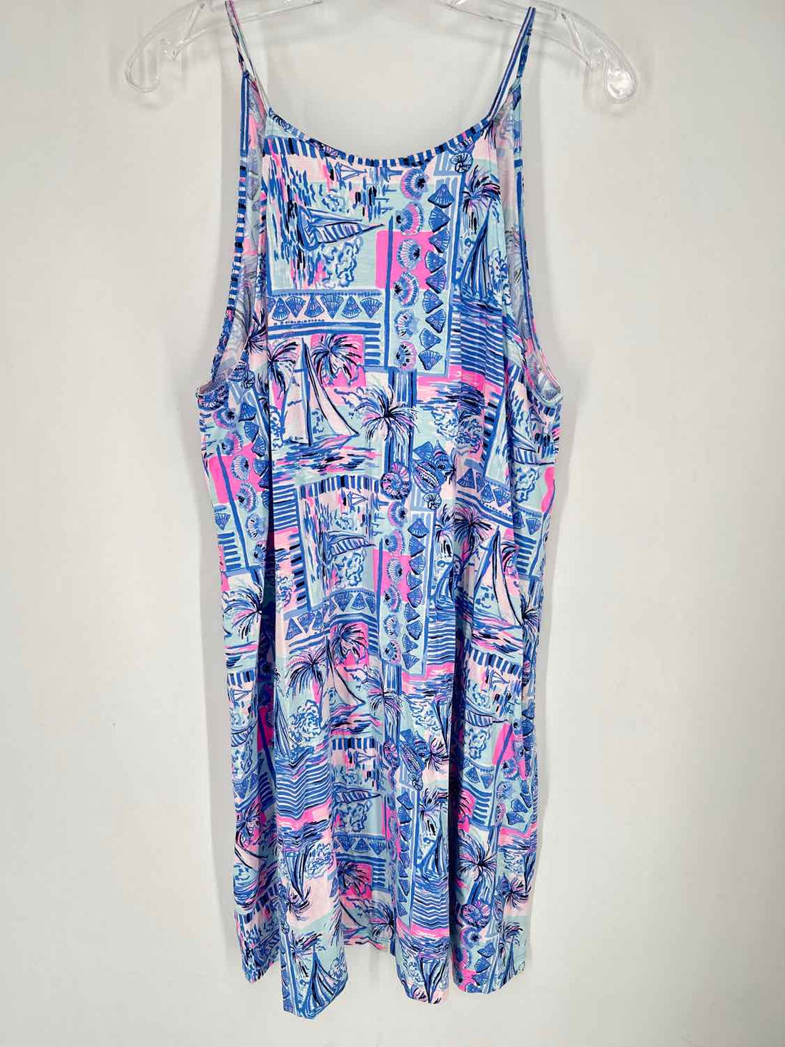 Lilly Pulitzer L Blue White & Pink Print Sleeveless Lilly Pulitzer Dress