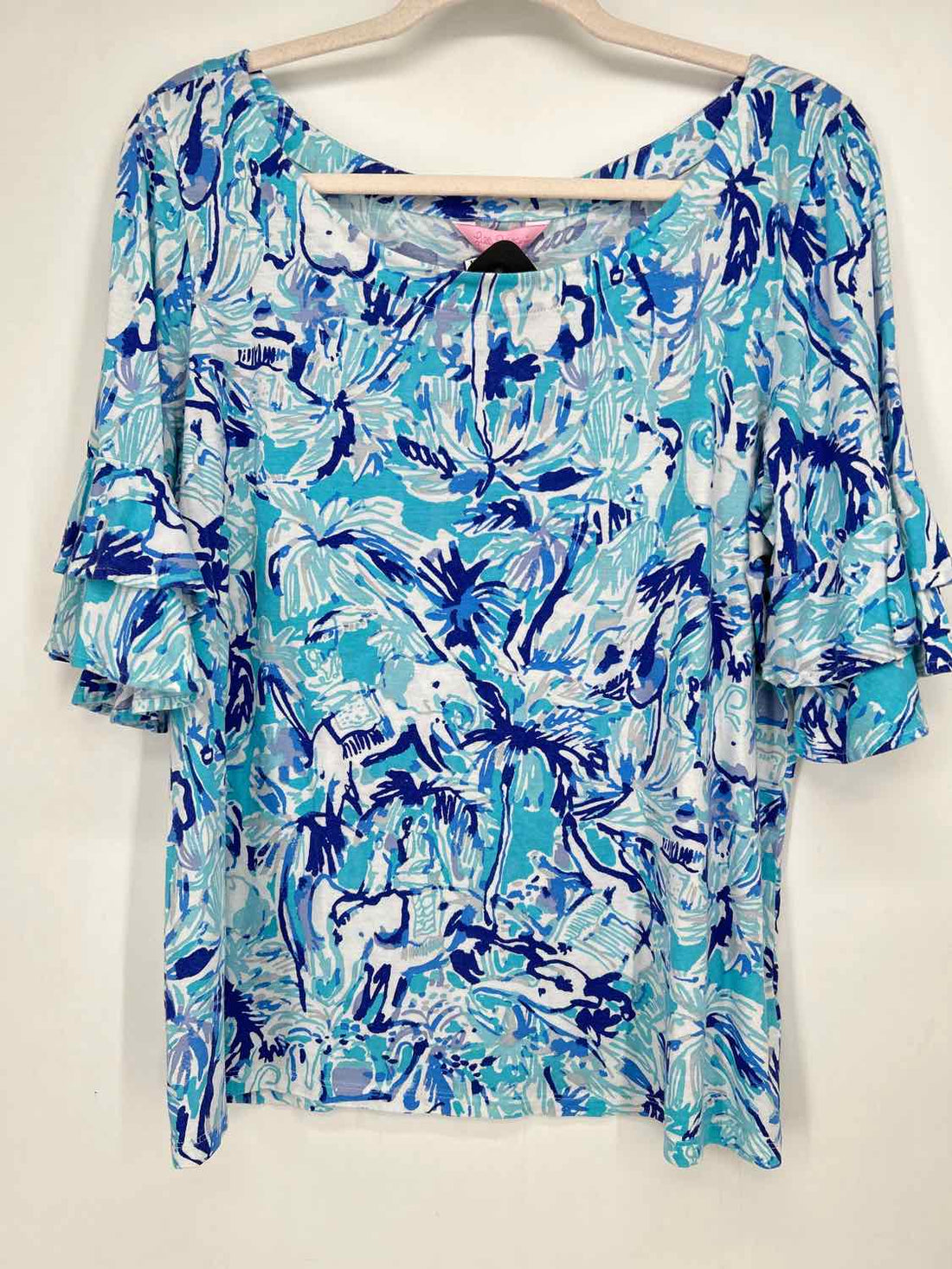 Lilly Pulitzer XL Blue & White Short Sleeve Lilly Pulitzer Top