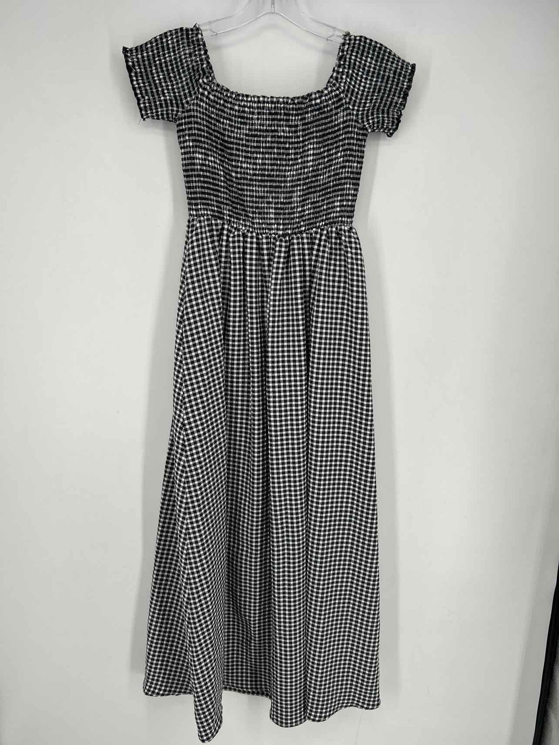 Lulus Size S Black & White Gingham Short Sleeve Dress