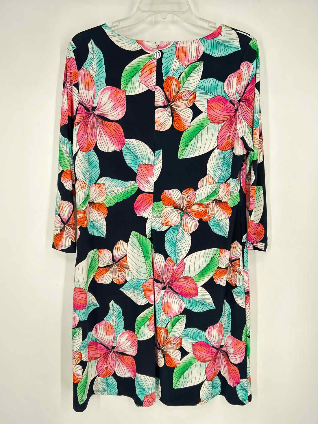 Tommy Hilfiger Size 14 Navy Print Long Sleeve Dress