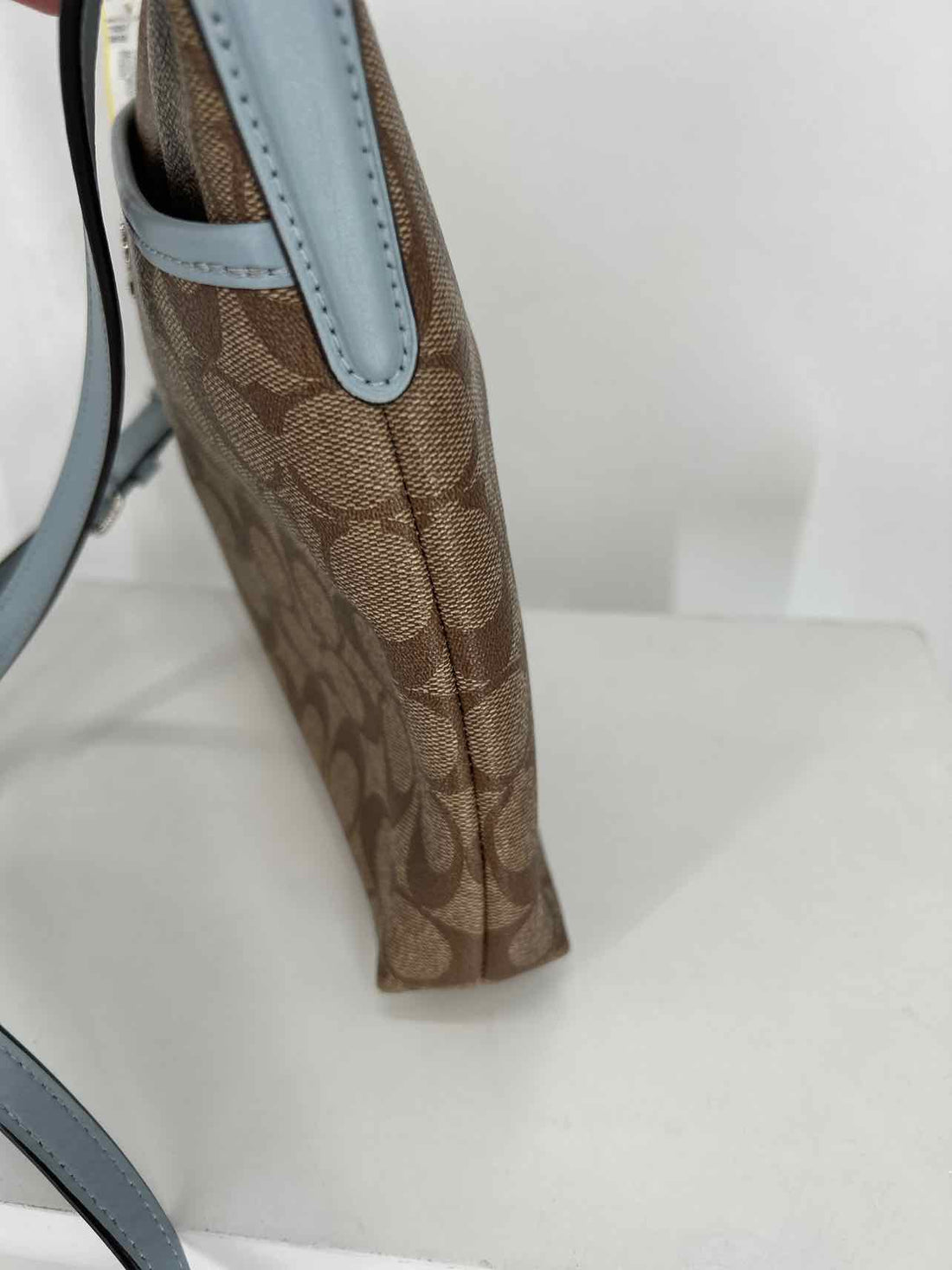Coach Tan & Light Blue Leather As Is Crossbody