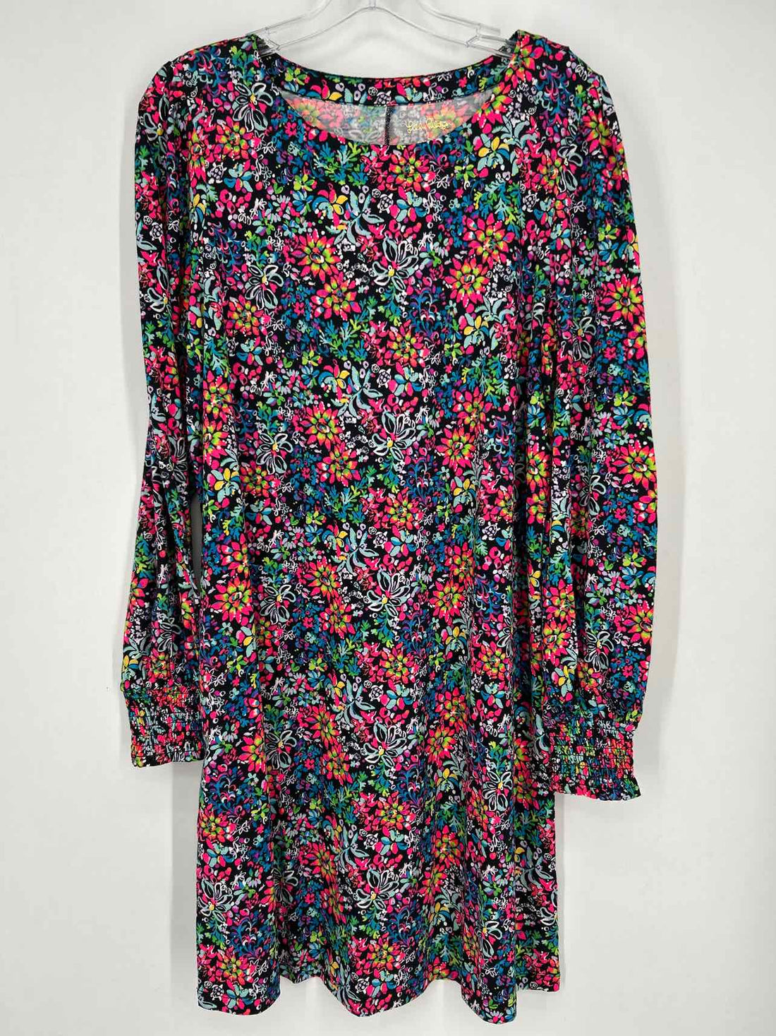 Lilly Pulitzer L Black Neon Print Long Sleeve Lilly Pulitzer Dress