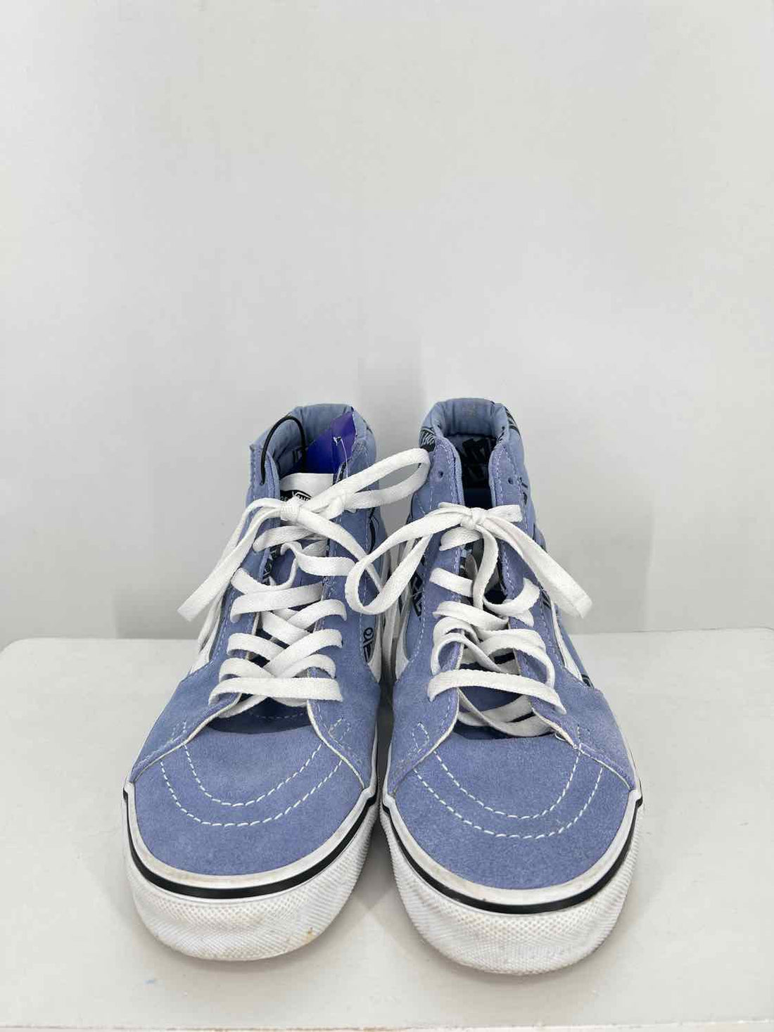 Vans Women Size 8 Blue Print Canvas & Leather Sneakers