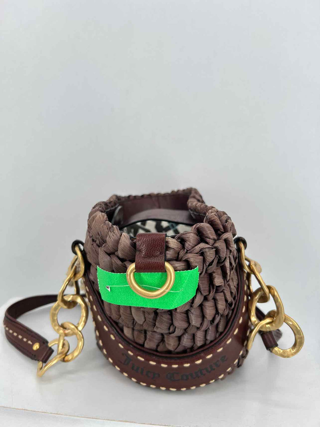 Juicy Couture Brown & Gold Corn Husk/Goat Leather Pre Owned Tote