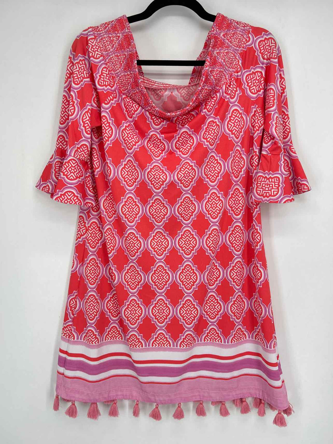 Cabana Life Size L Pink & Purple Print Dress