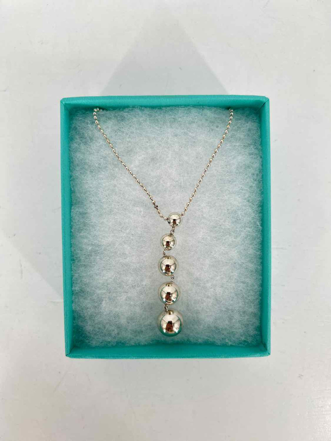 Tiffany & Co Graduated 5 Bead Necklace Sterling Silver Silver Pre Owned LUXURY