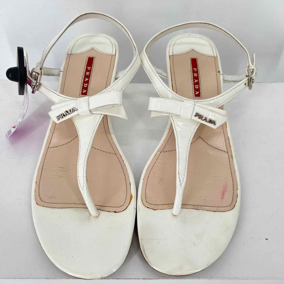 Prada Size 40 Patent Leather White LUXURY