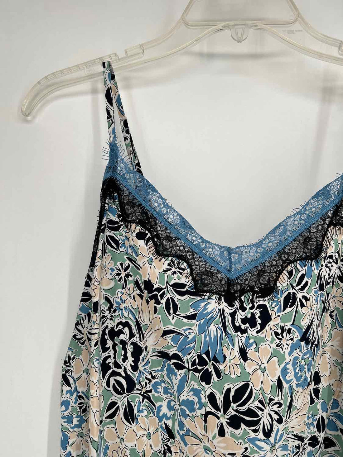 Veronica Beard Size 6 Black & Green Floral Tank Top