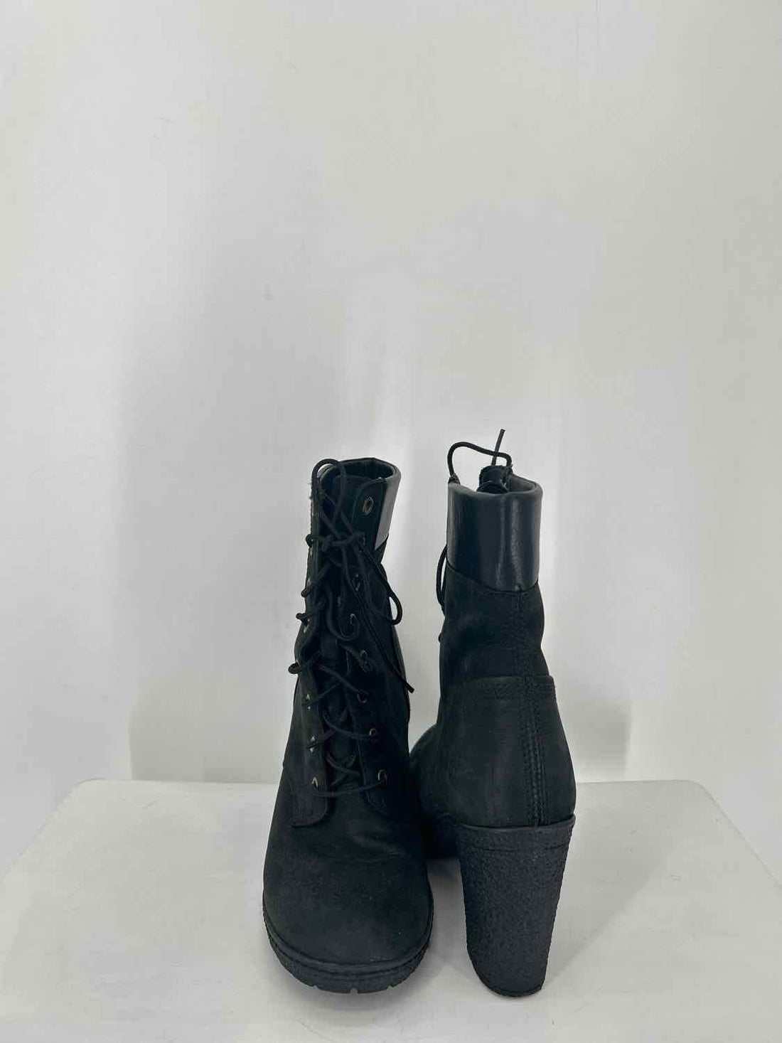 Timberland Women Size 7 Black Heeled Combat Boot