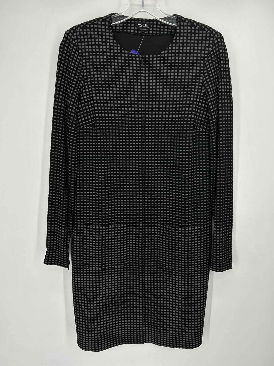 Worth New York Size S Black & Gray Long Sleeve Dress