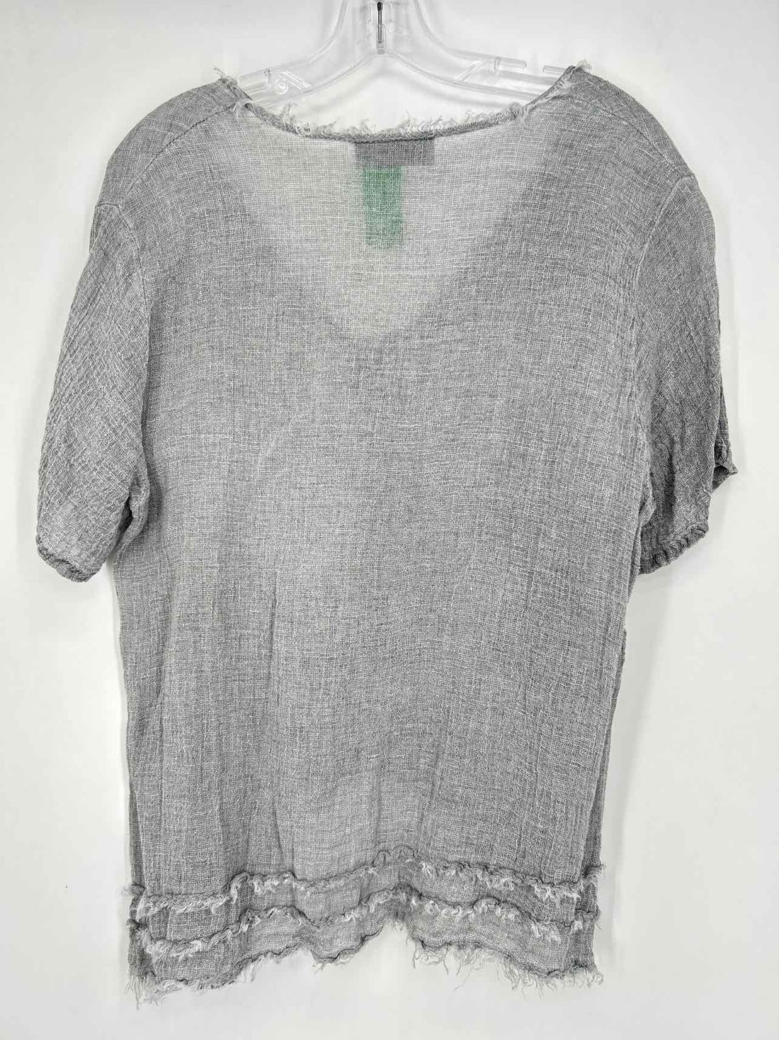 Tina Stephens Size OS Gray Linen Short Sleeve