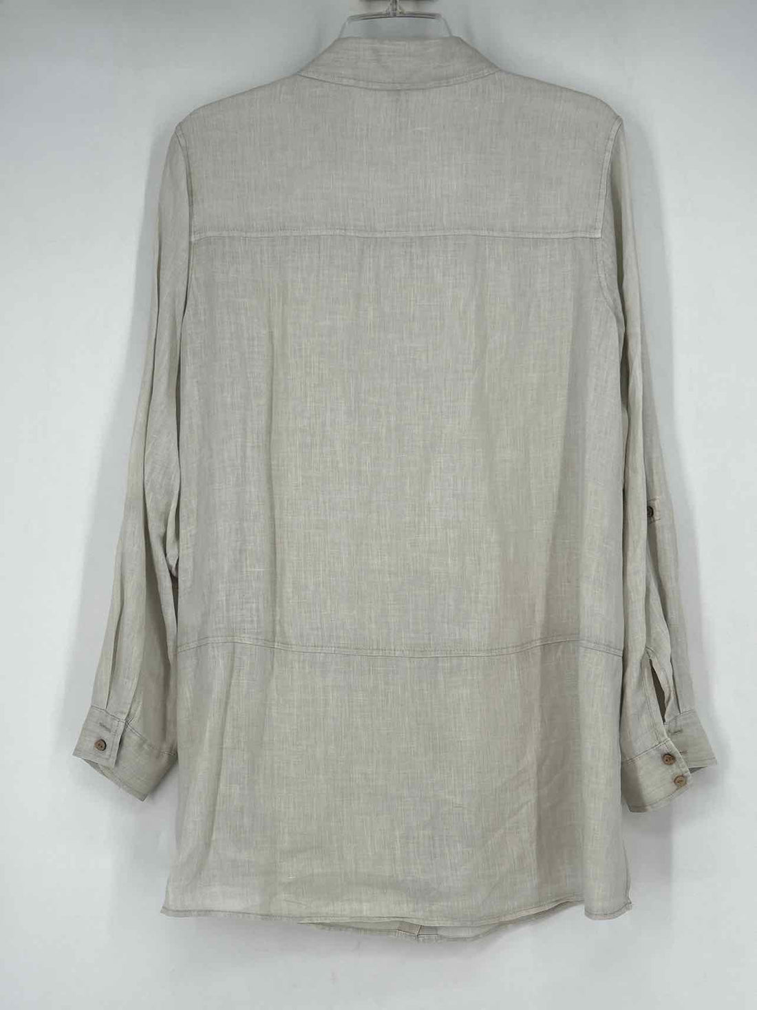 Tahari Size M Light Beige Linen Long Sleeve