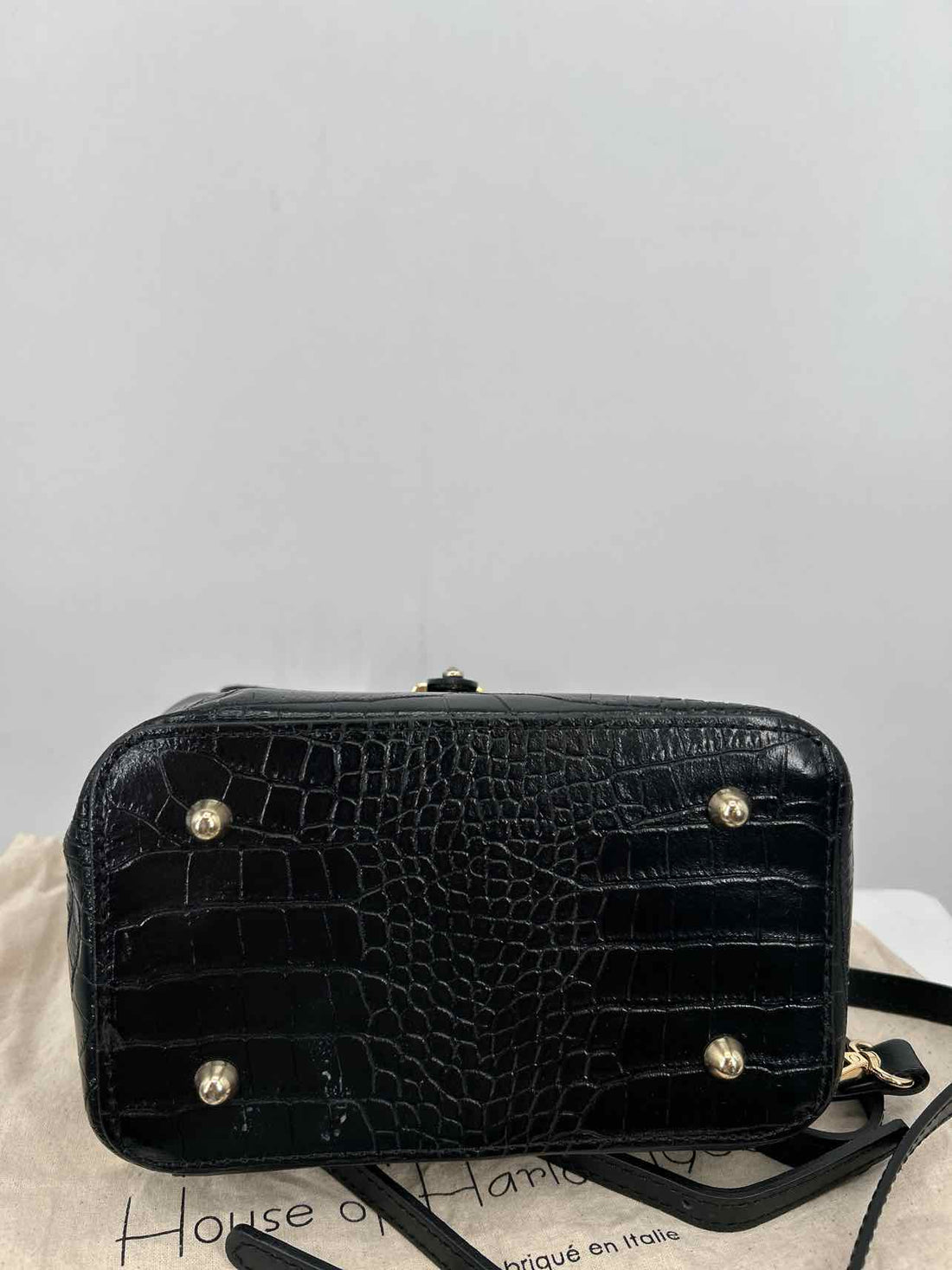 House of Harlow 1960 Black Leather Pre Owned Backpack