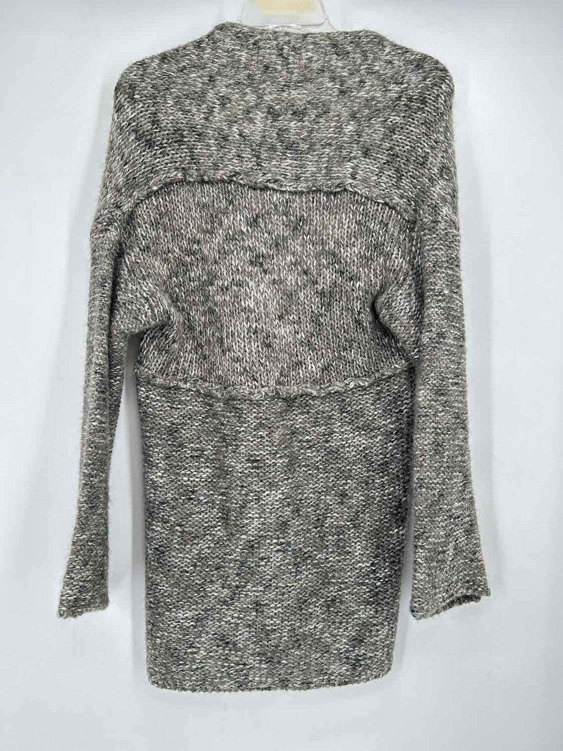 Yida Size M Heathered Gray Wool Blend Cardigan