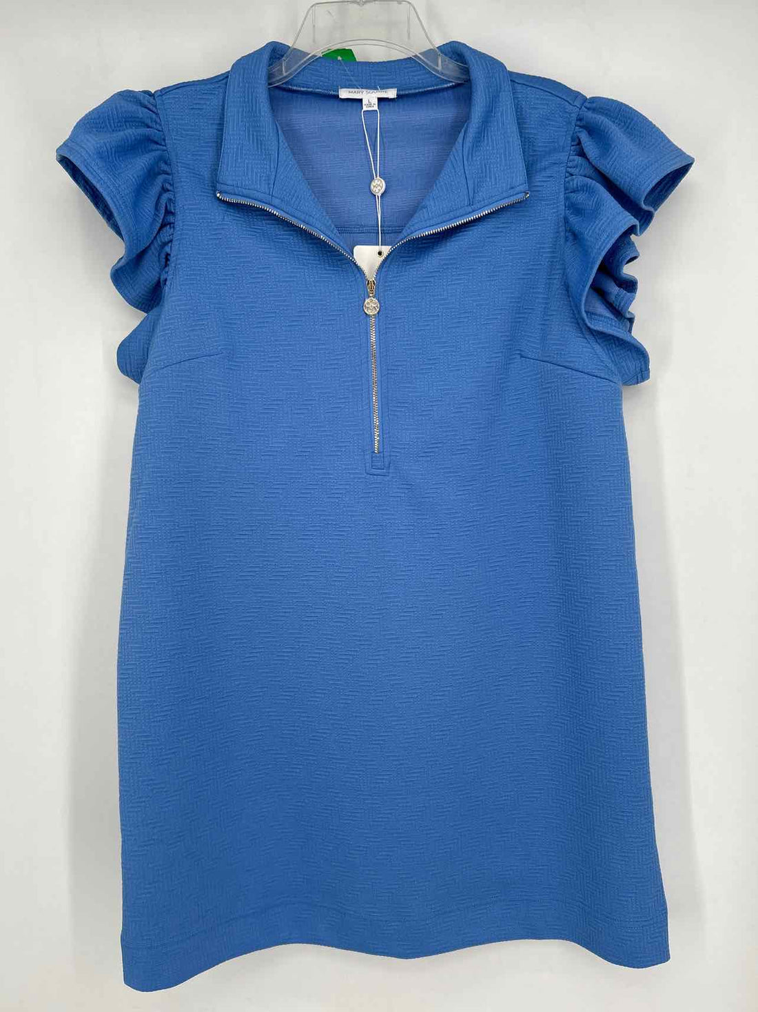 Mary Square Size L Blue Textured NWT Dress a