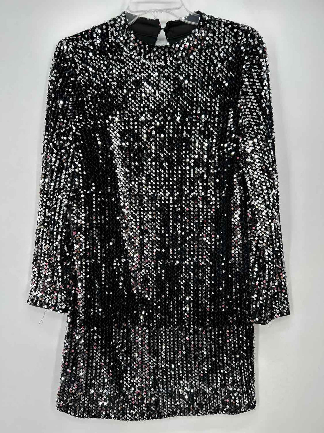 Shop The Mint S Black & Silver Sequined Long Sleeve Holiday