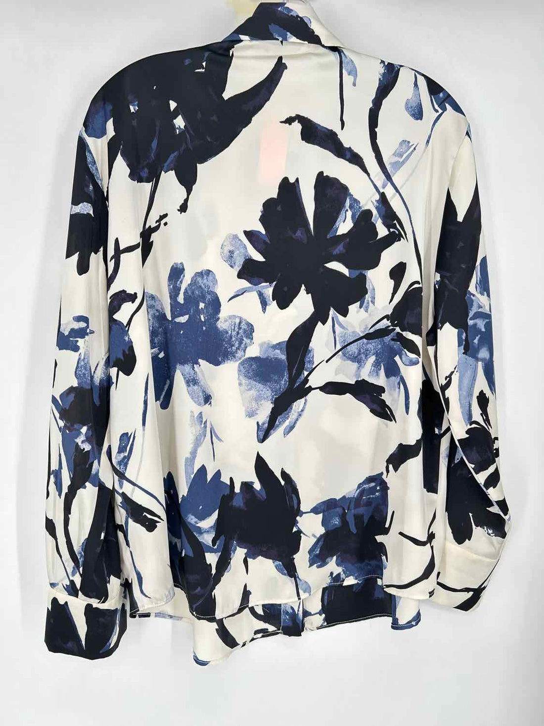 Zara Size L Blue Floral Long Sleeve