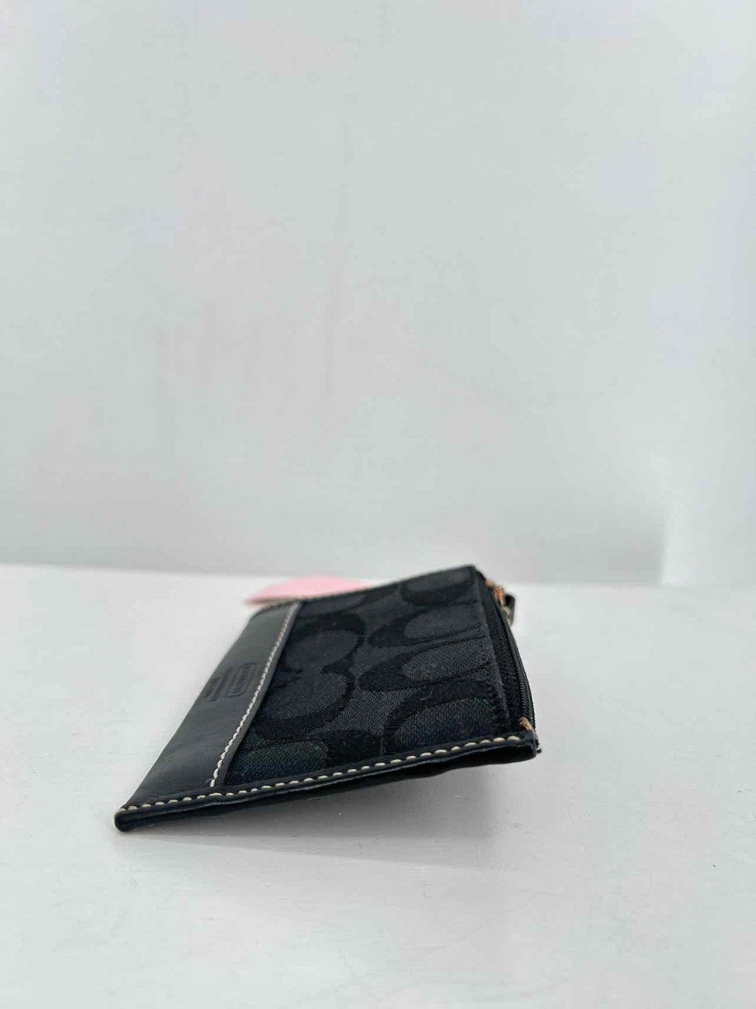 Coach Black Signature Canvas/Leather Pre Owned Card Holder