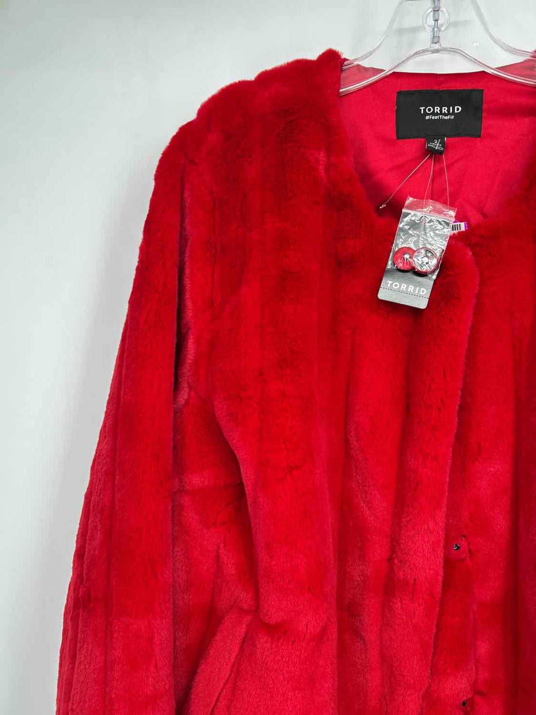 Torrid Size 2 (18/20) Red Faux Fur NWT Coat