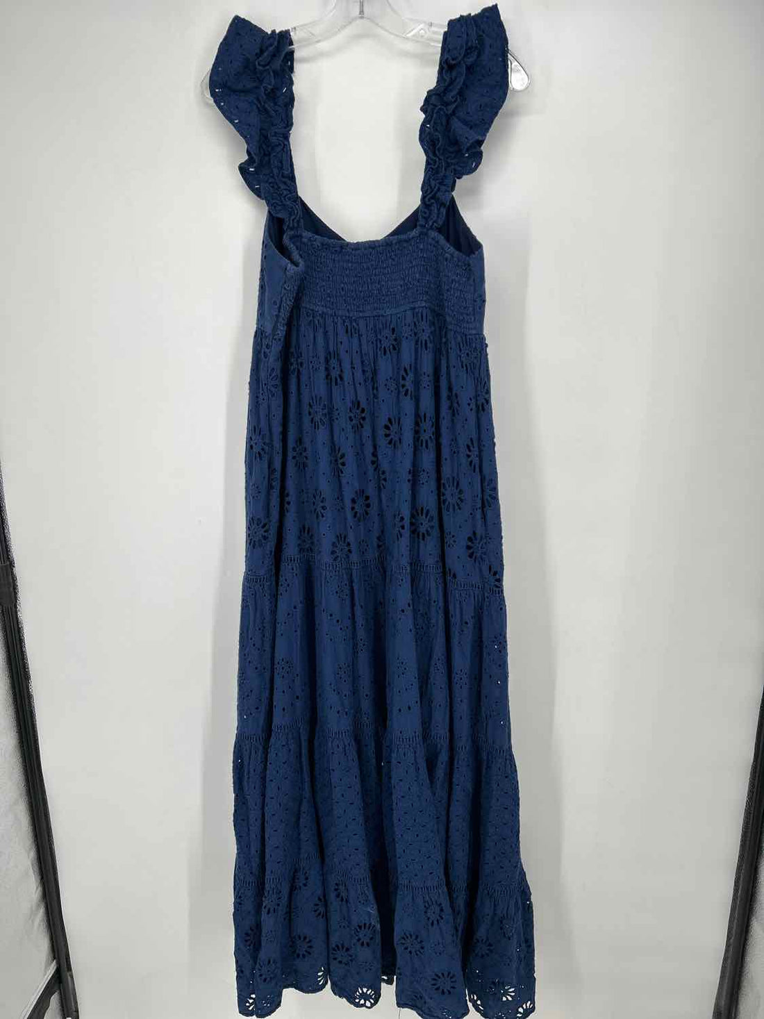 Yumi Kim Size XL Navy Eyelet Short Sleeve Maxi