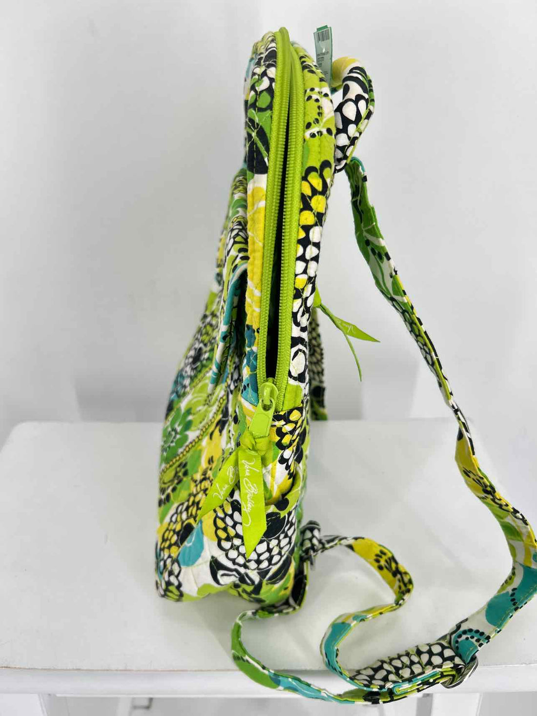 Vera Bradley Green Yellow & Blue Floral Quilted Pre Owned Backpack