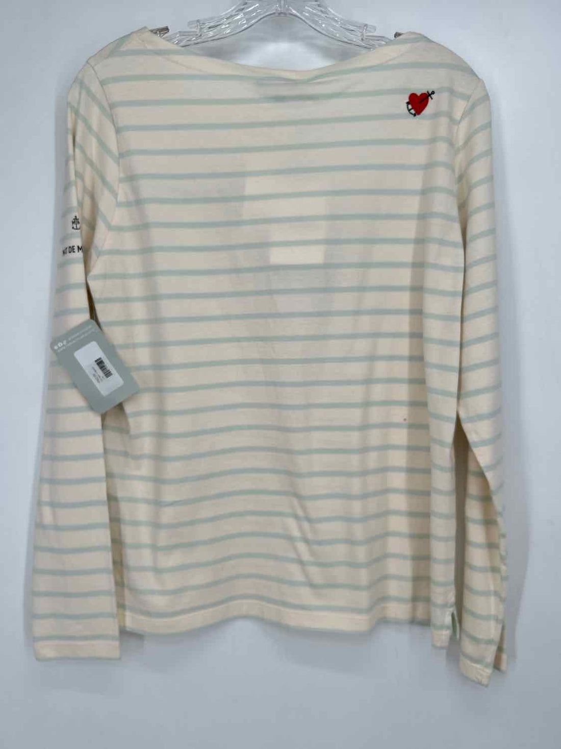 Mat De Misaine S/M Cream & Light Blue Striped NWT Boutique Top