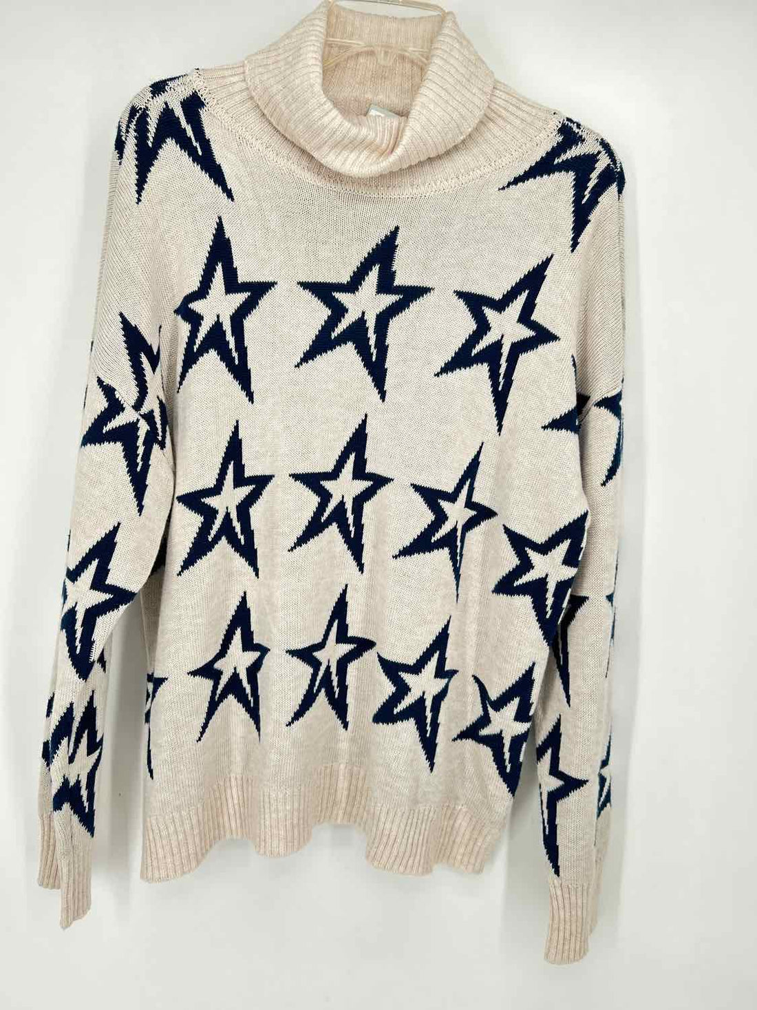 Antonio Melani Size L Beige & Navy Print NWT Sweater
