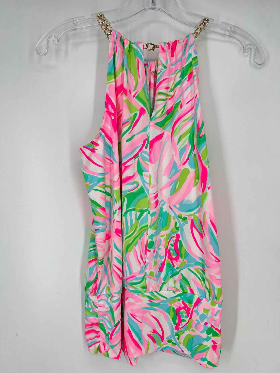Lilly Pulitzer XS White & Pink Print Sleeveless Lilly Pulitzer Top
