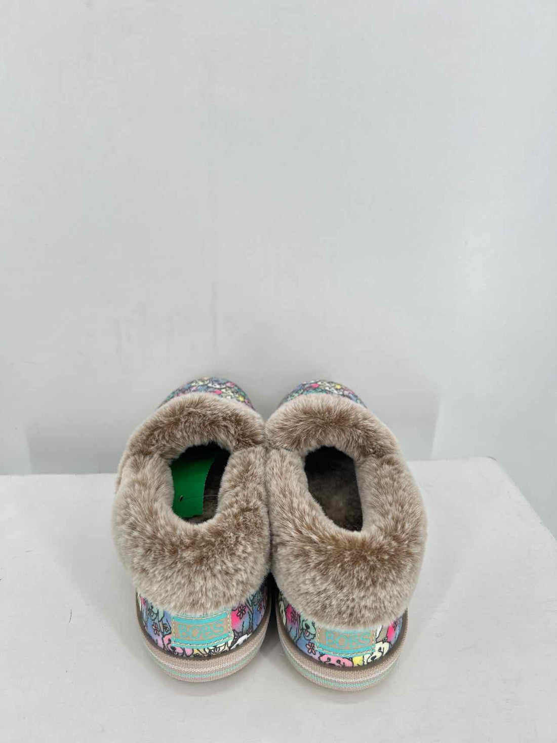 Bobs Women Size 7.5 Multi Color Like New Faux Fur Flats