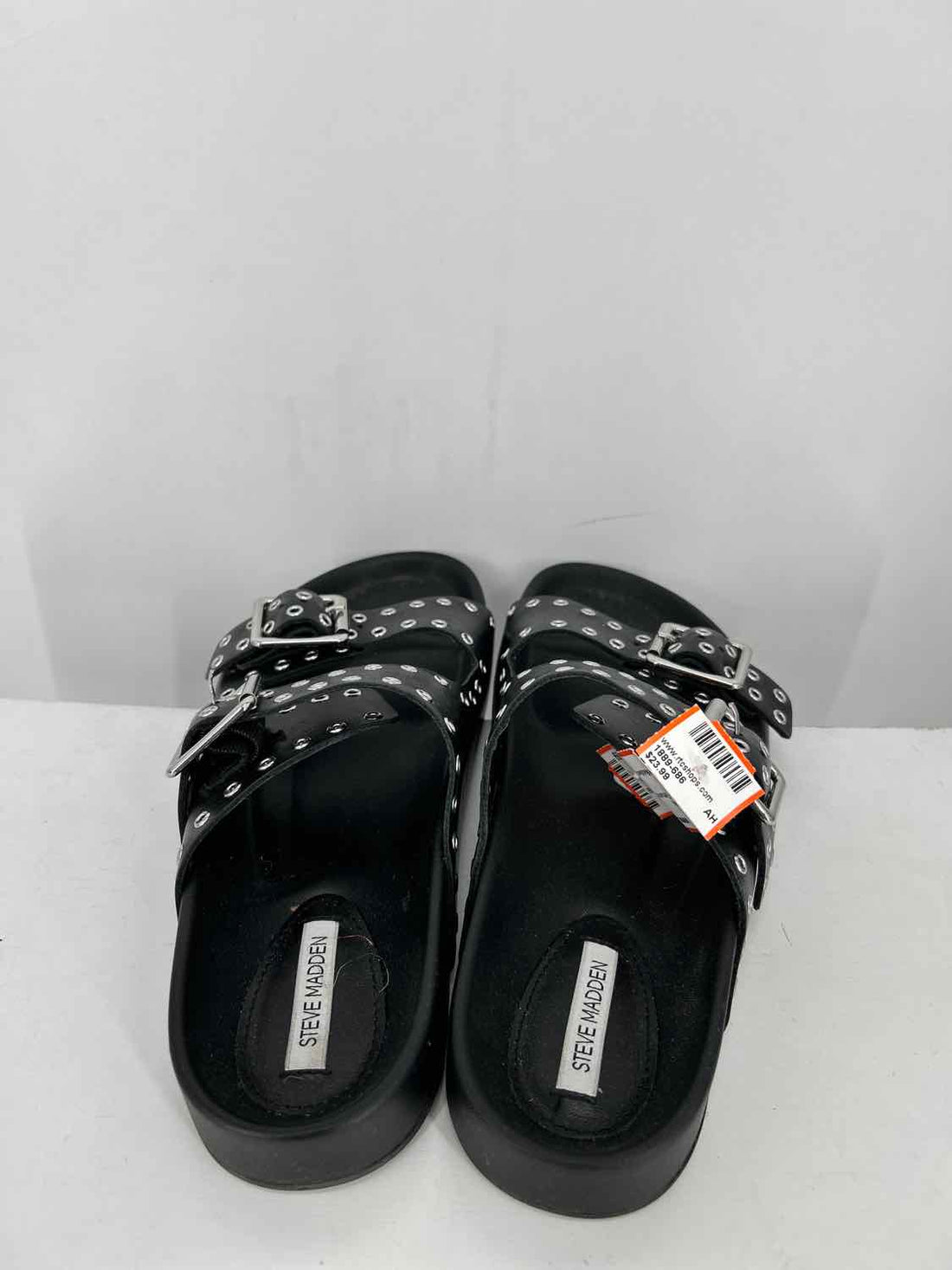 Steve Madden Women Size 7 Black Genuine Leather Sandals