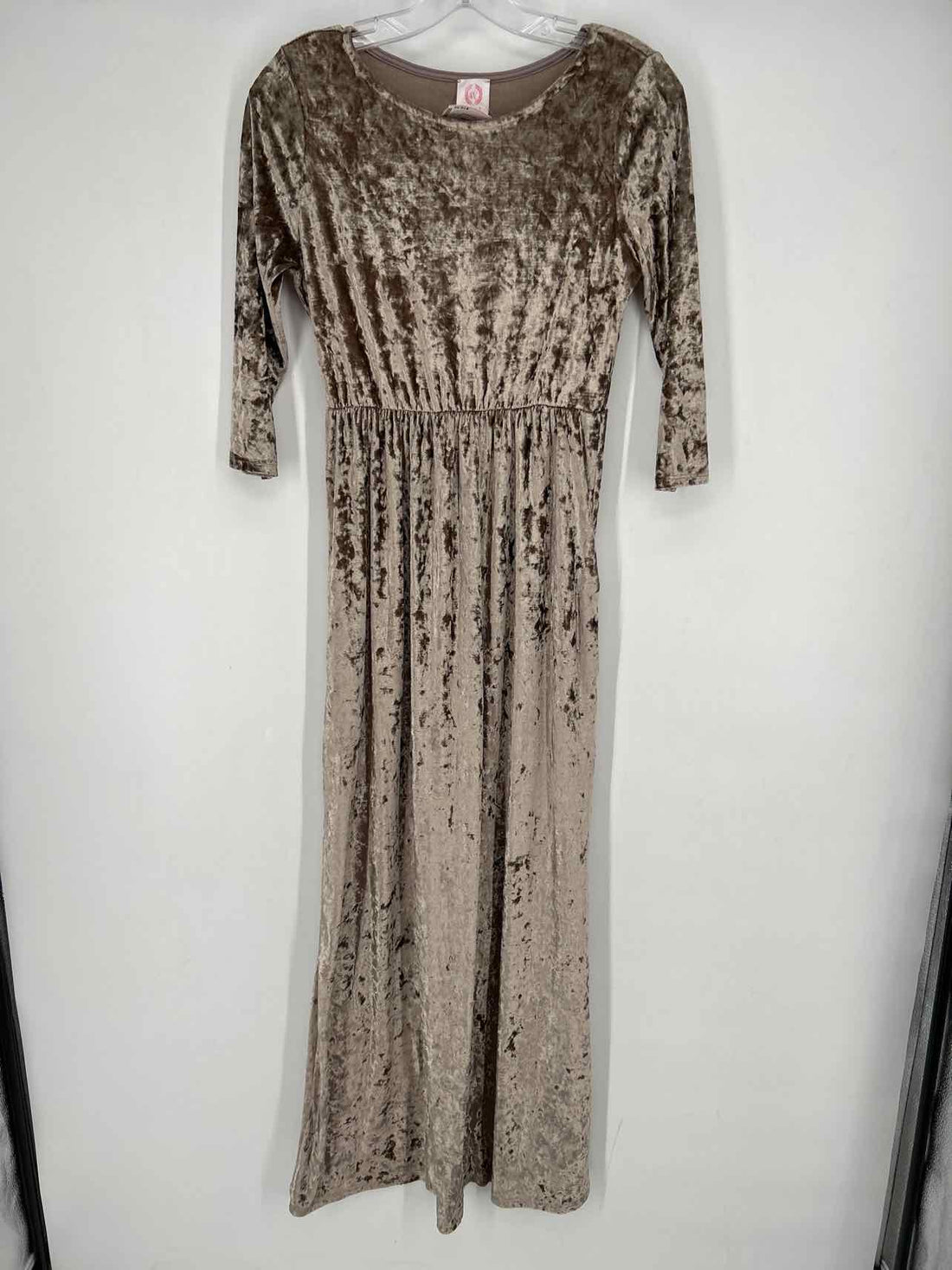 Wanna B Size S Champaign Velvet Long Sleeve Dress