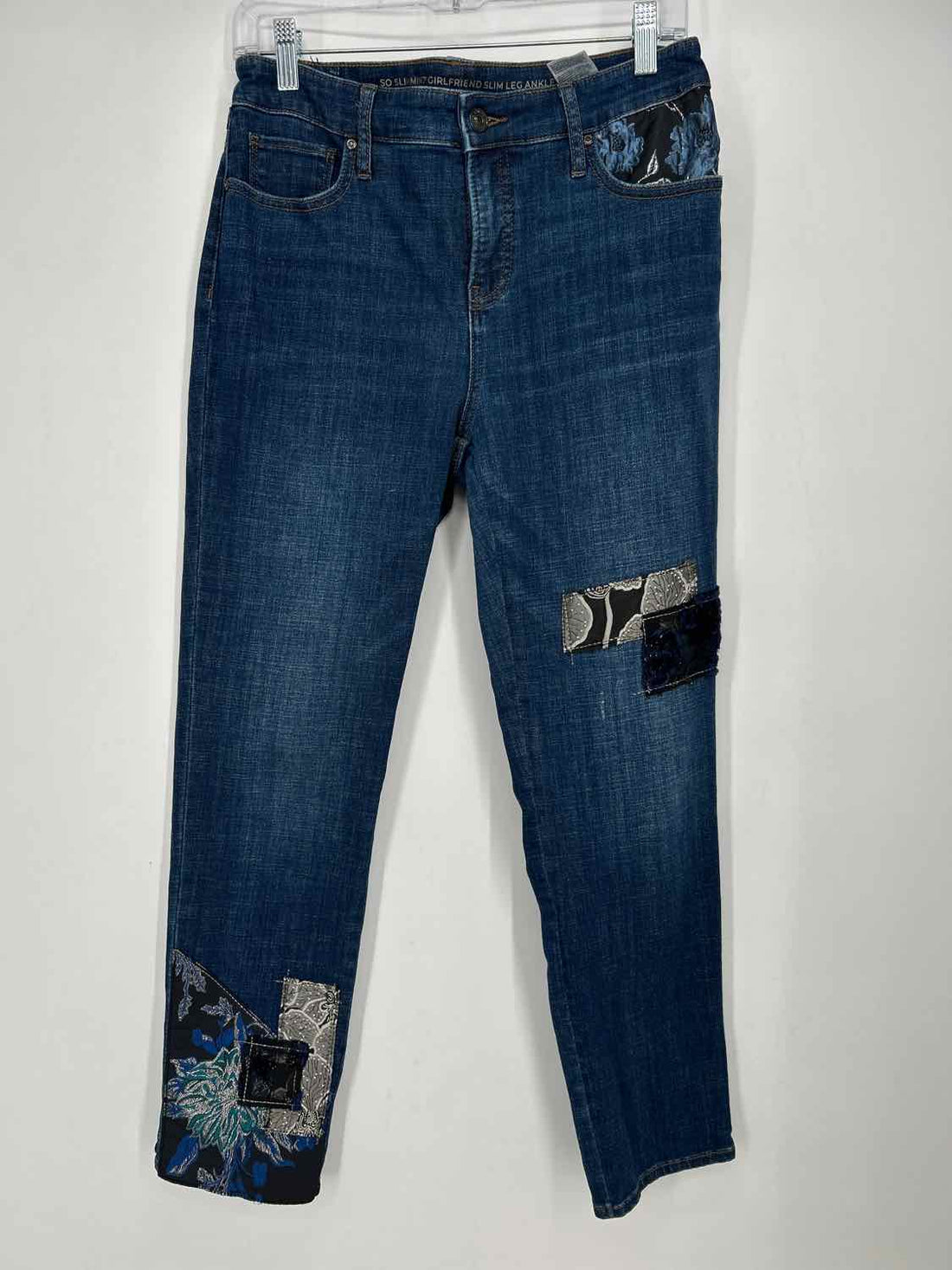Chicos Size 0 (4) Dark Wash Patchwork Jeans