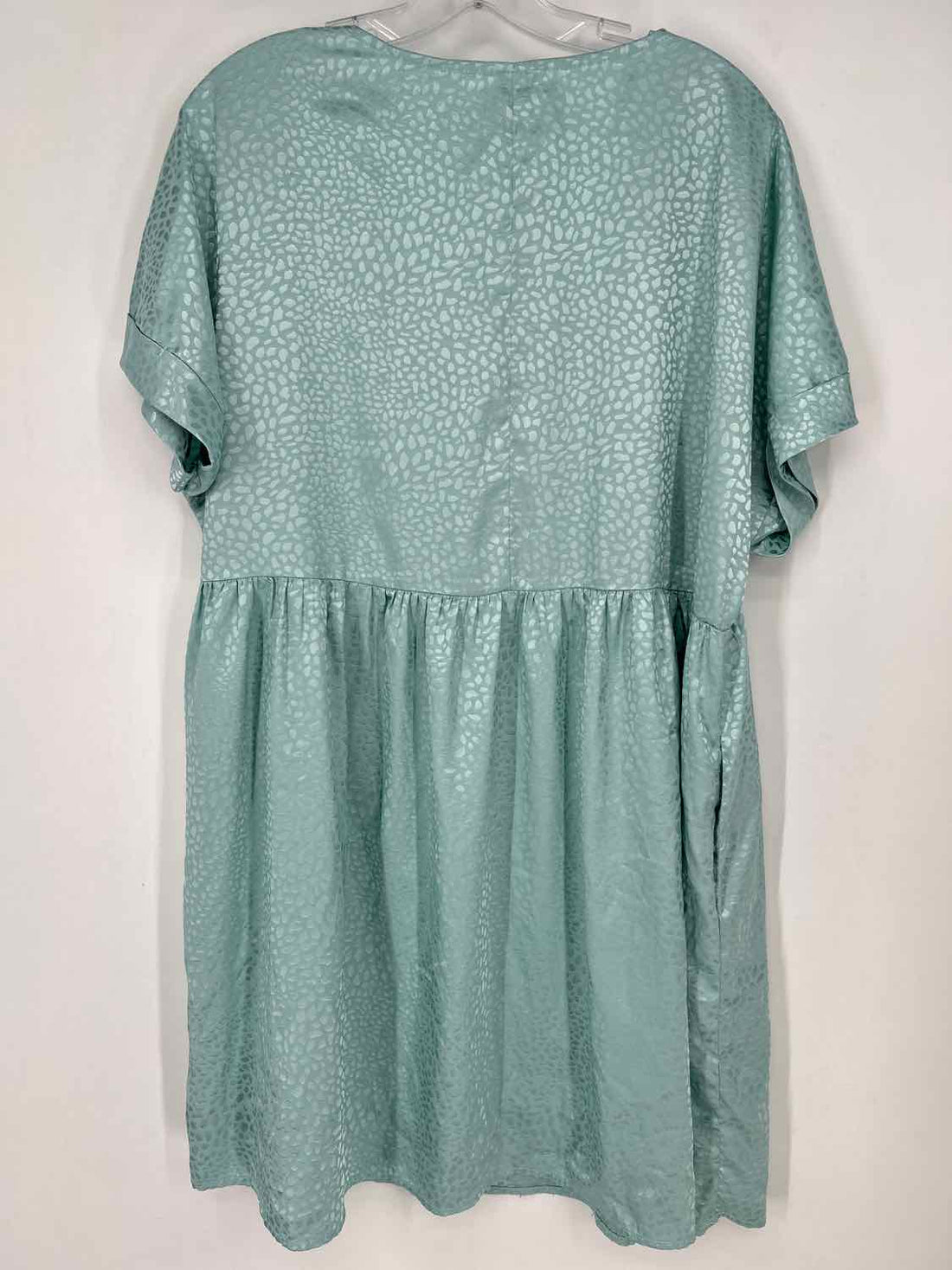 Entro Size XL Light Blue Print Short Sleeve Dress