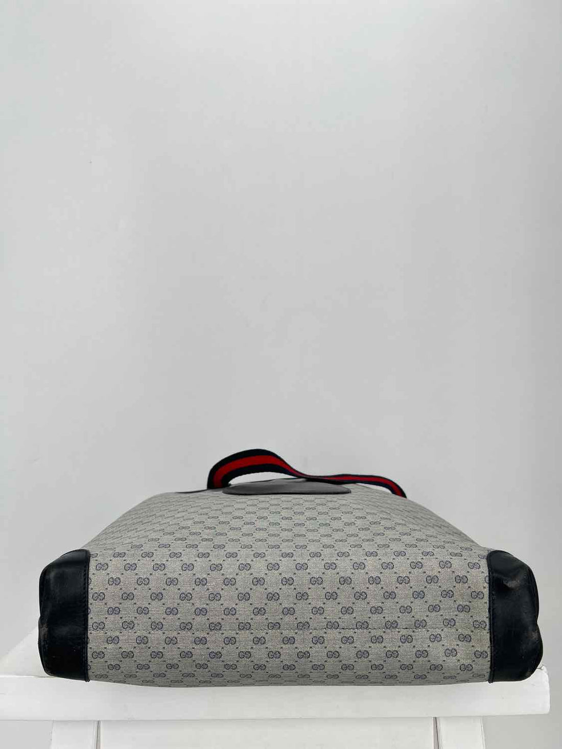 Gucci Navy Coated Canvas & Leather Vintage LUXURY