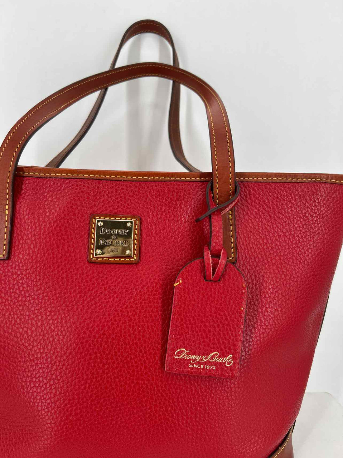 Dooney & Bourke Red Pebbled Leather Pre Owned Tote