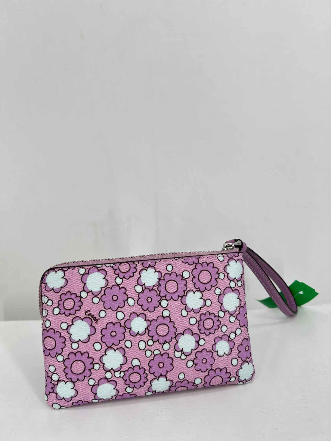Coach Purple Floral Pebbled Leather Like New Wallet