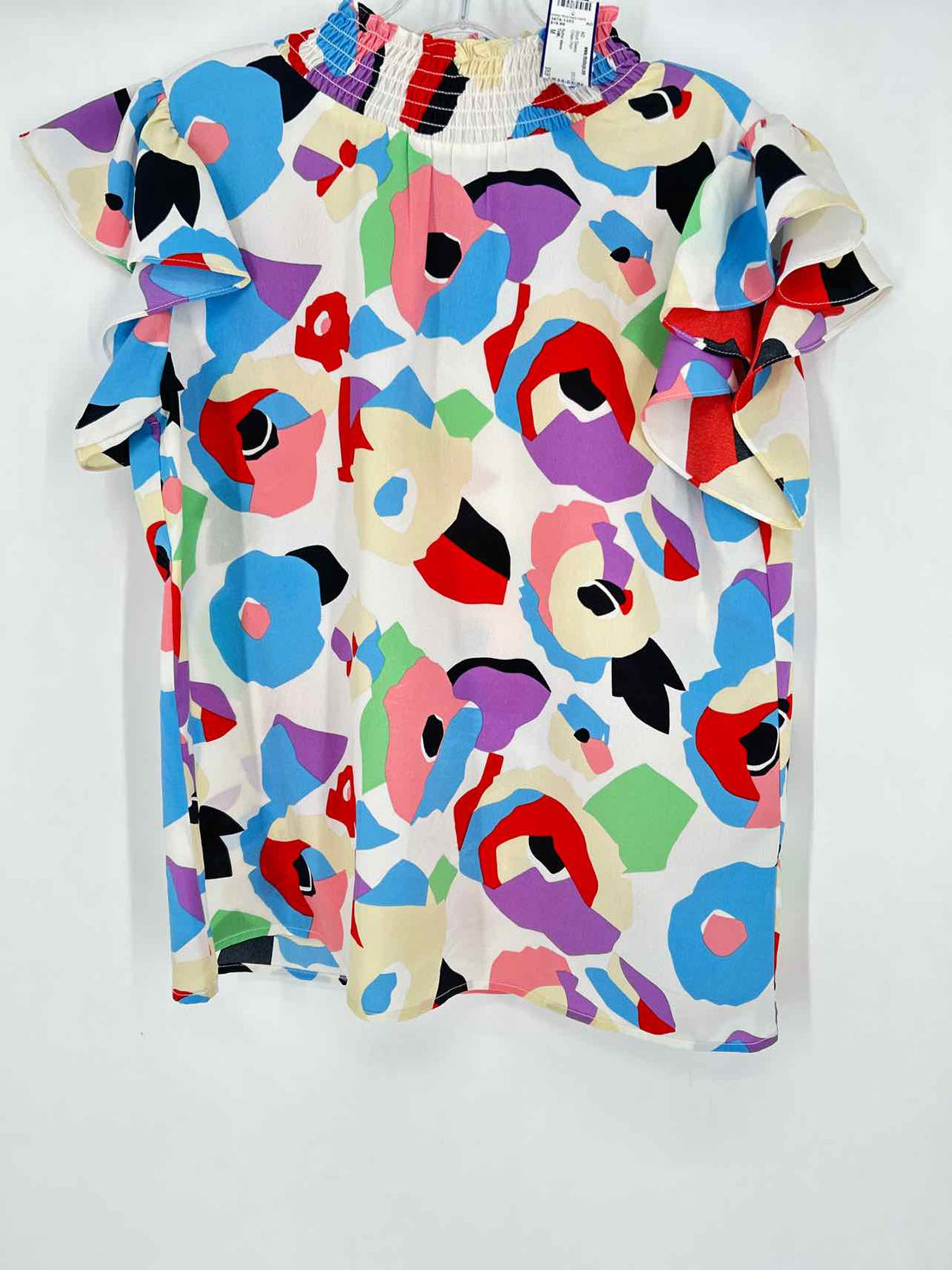 THML Size M Cream Print Short Sleeve
