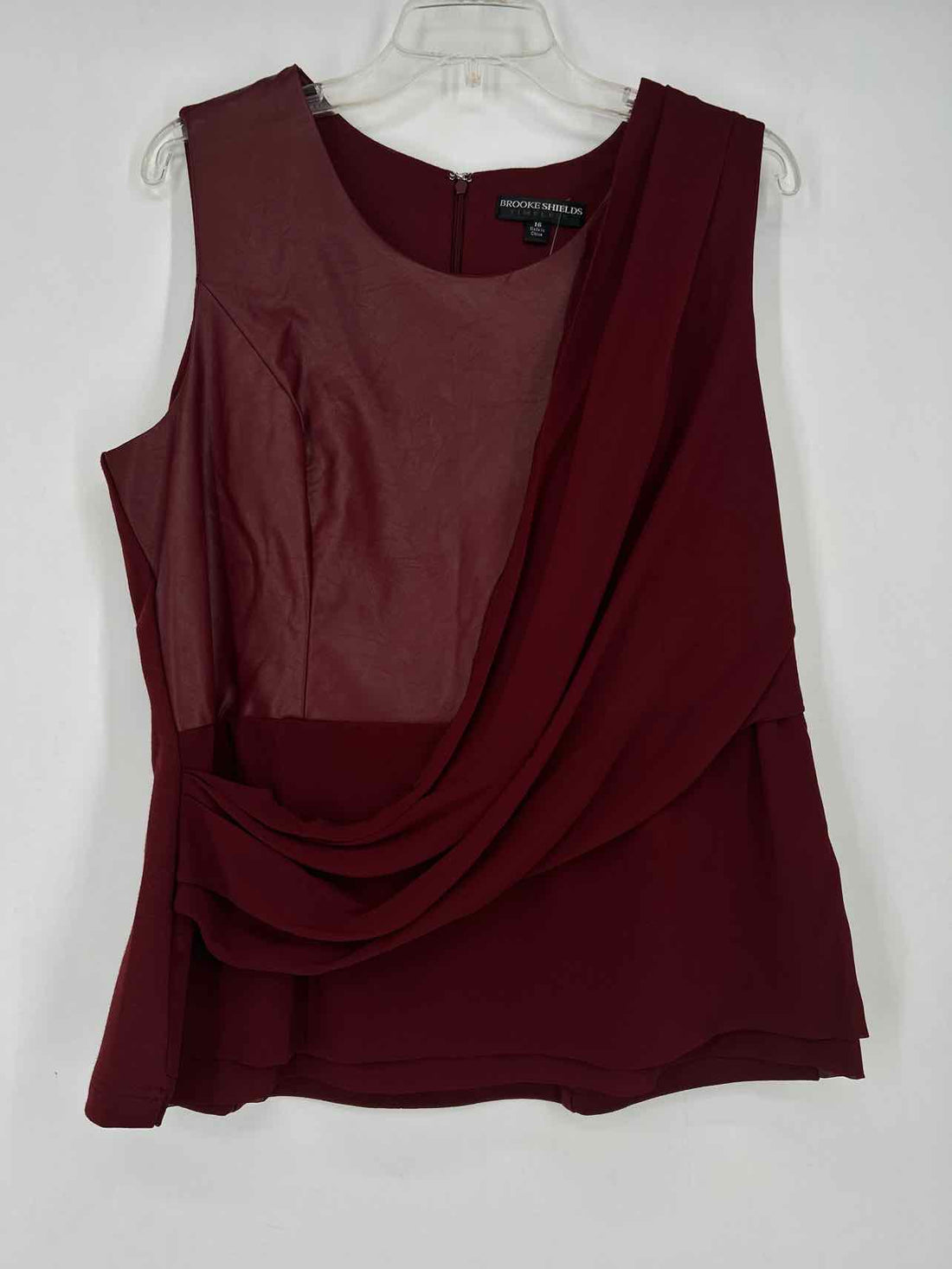 Brooke Shields Size 16 Maroon Sleeveless